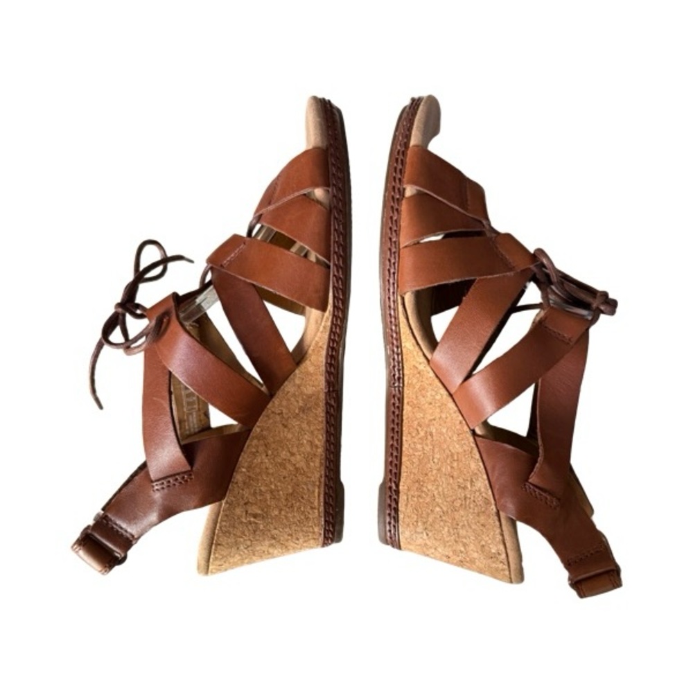 Clarks leather cork wedge sandals Size 9.5 - Picture 6 of 8